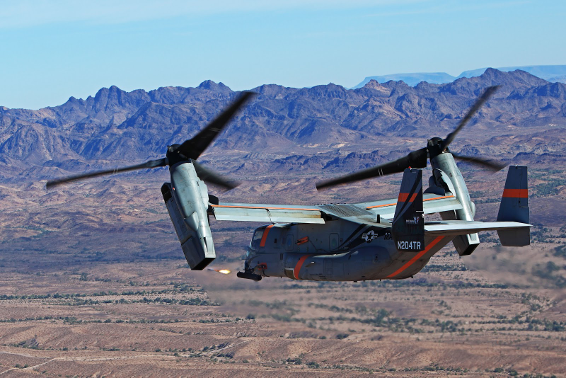 Illustration for article titled V-22 Demonstrates Forward Firing Capability